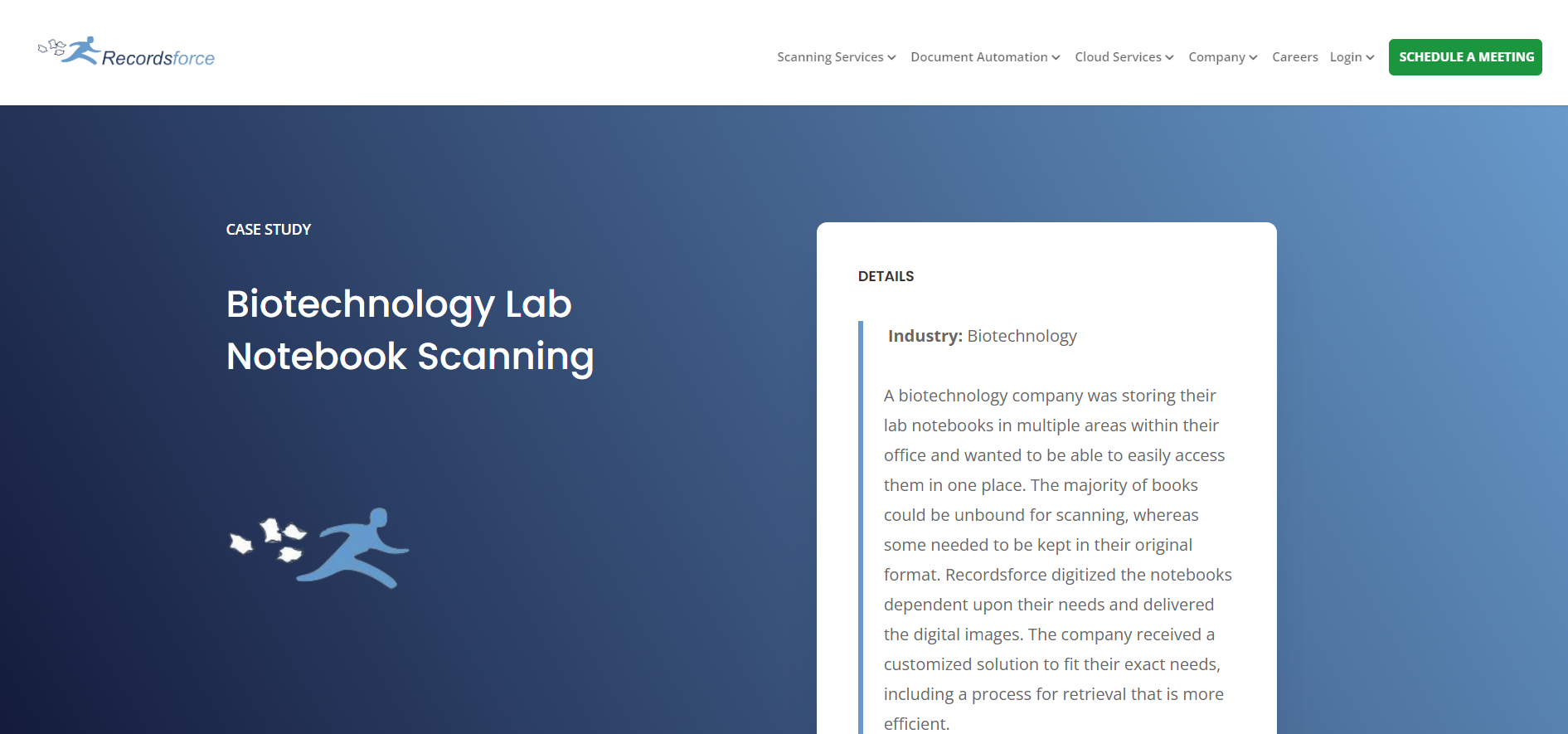 biotech lab notebook scanning case study