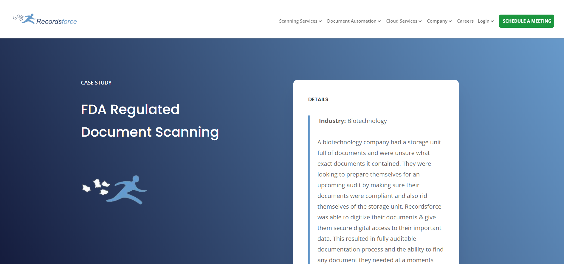 fda regulated biotech document scanning case study